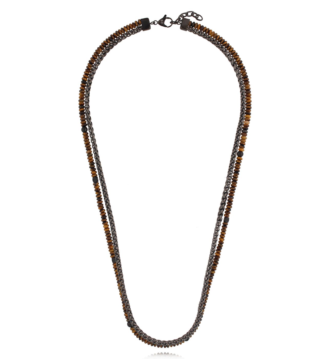 Naszyjnik z tygrysim okiem i łańcuchem męski NMITC0259