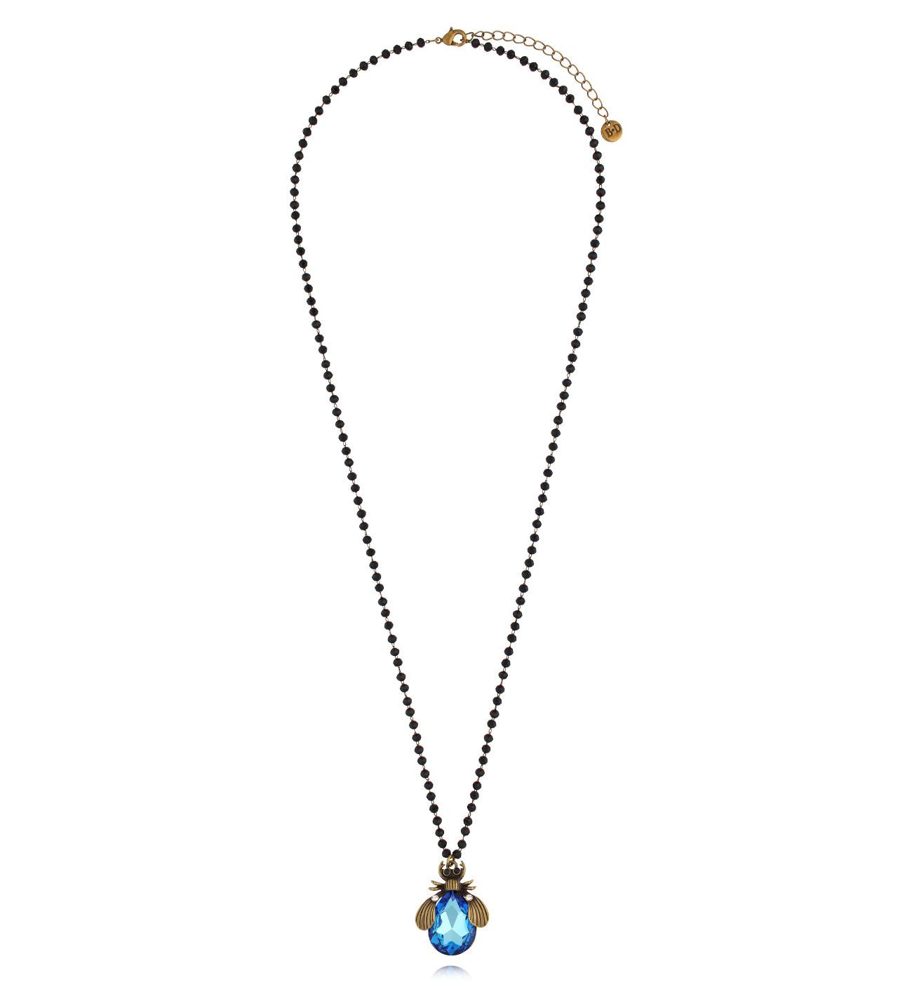 Naszyjnik z niebieskim owadem długi NMI0232