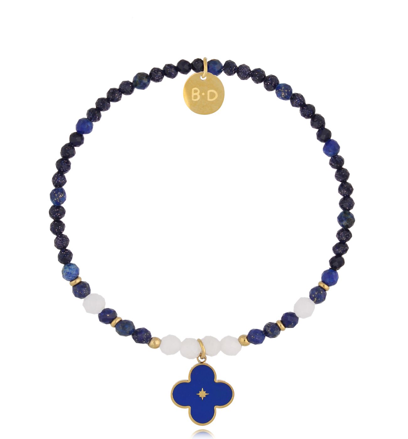 Bransoletka z koniczynką granatowa - By Dziubeka