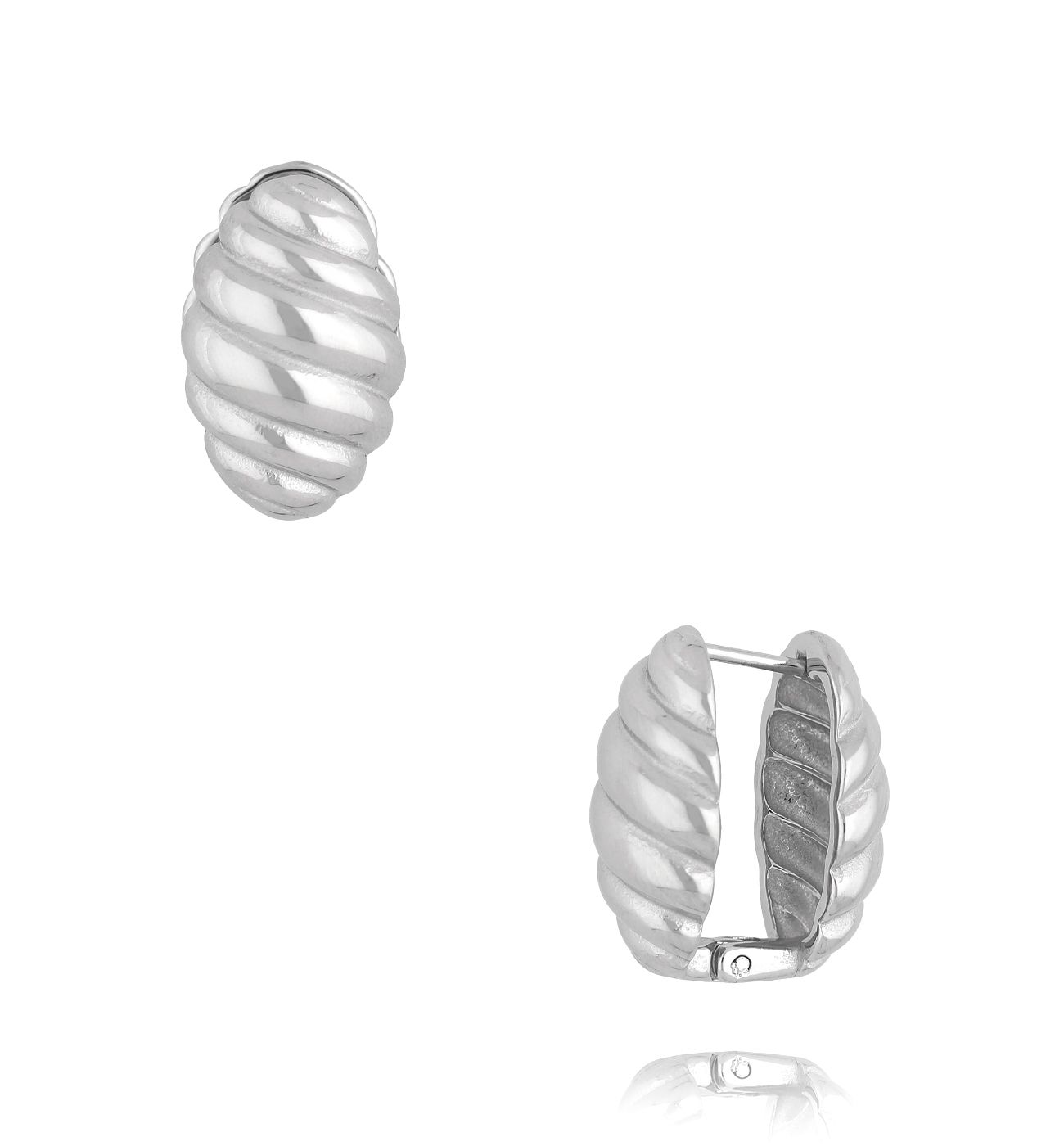 Kolczyki srebrne karbowane Paula - By Dziubeka