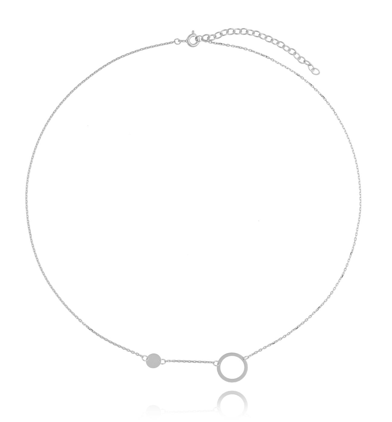 Naszyjnik srebrny z kółeczkami Kathy NSE0070