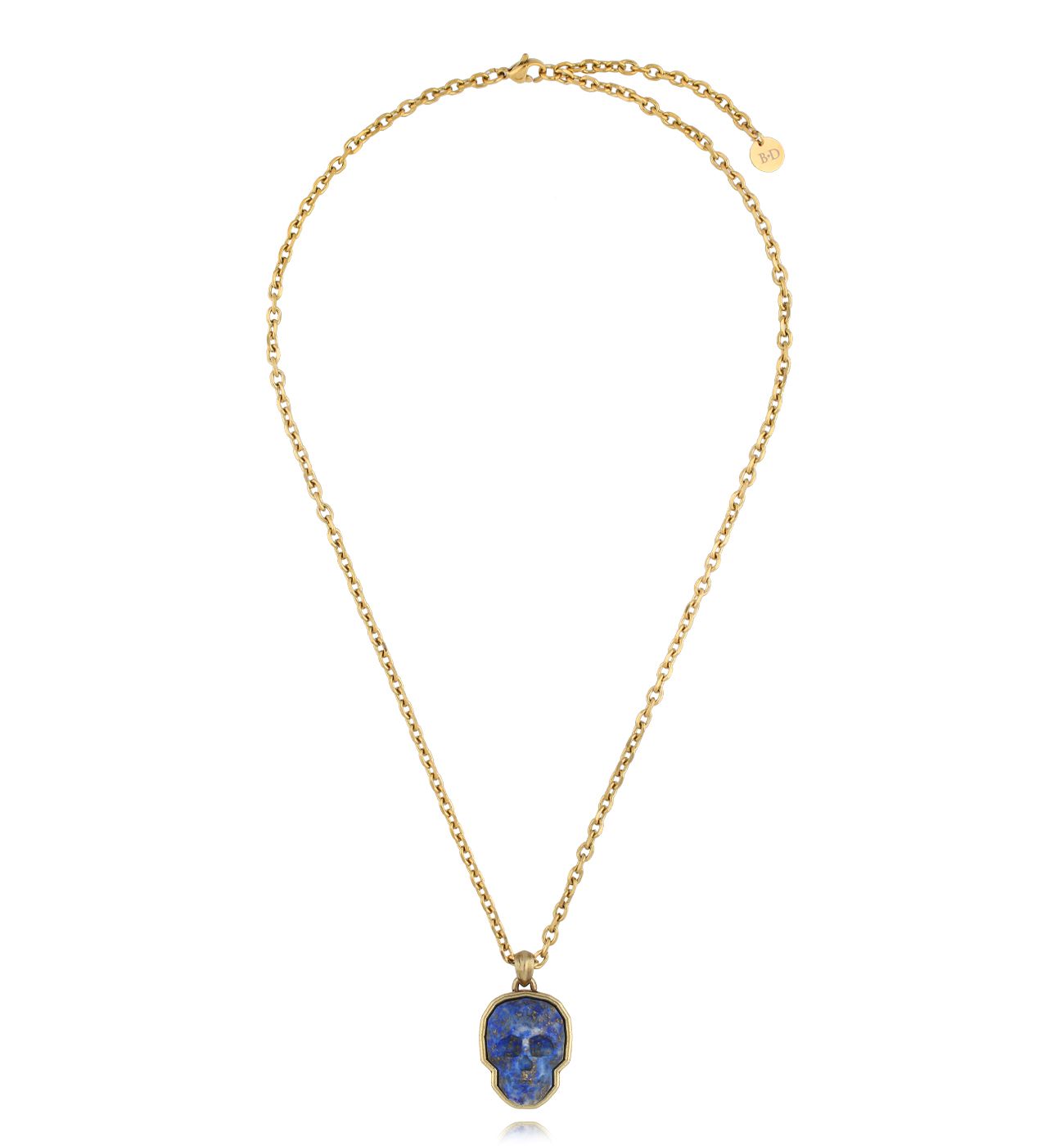 Naszyjnik z czaszką i lapisem lazuli NMITC0202