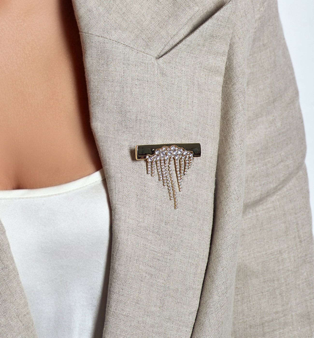 Broszka złota z cyrkoniami Luxury Gold BRRG0009