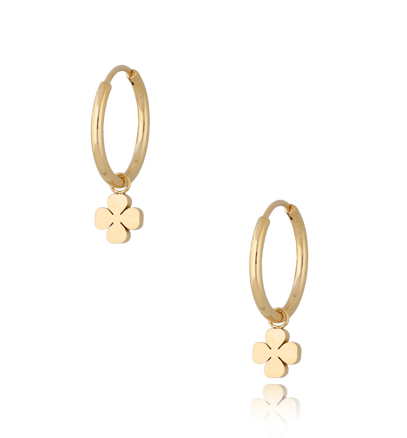 Kolczyki ze stali szlachetnej pozłacane Gold Clover - By Dziubeka