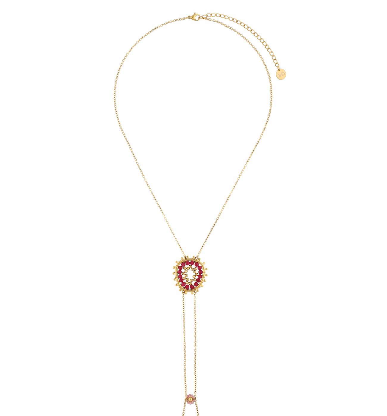 Naszyjnik na ciało bodychain bordowy Beades NBI0020