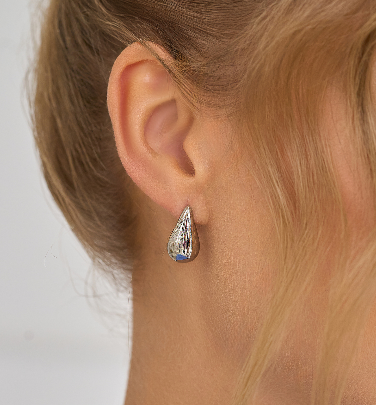 Kolczyki krople mini srebrne - By Dziubeka