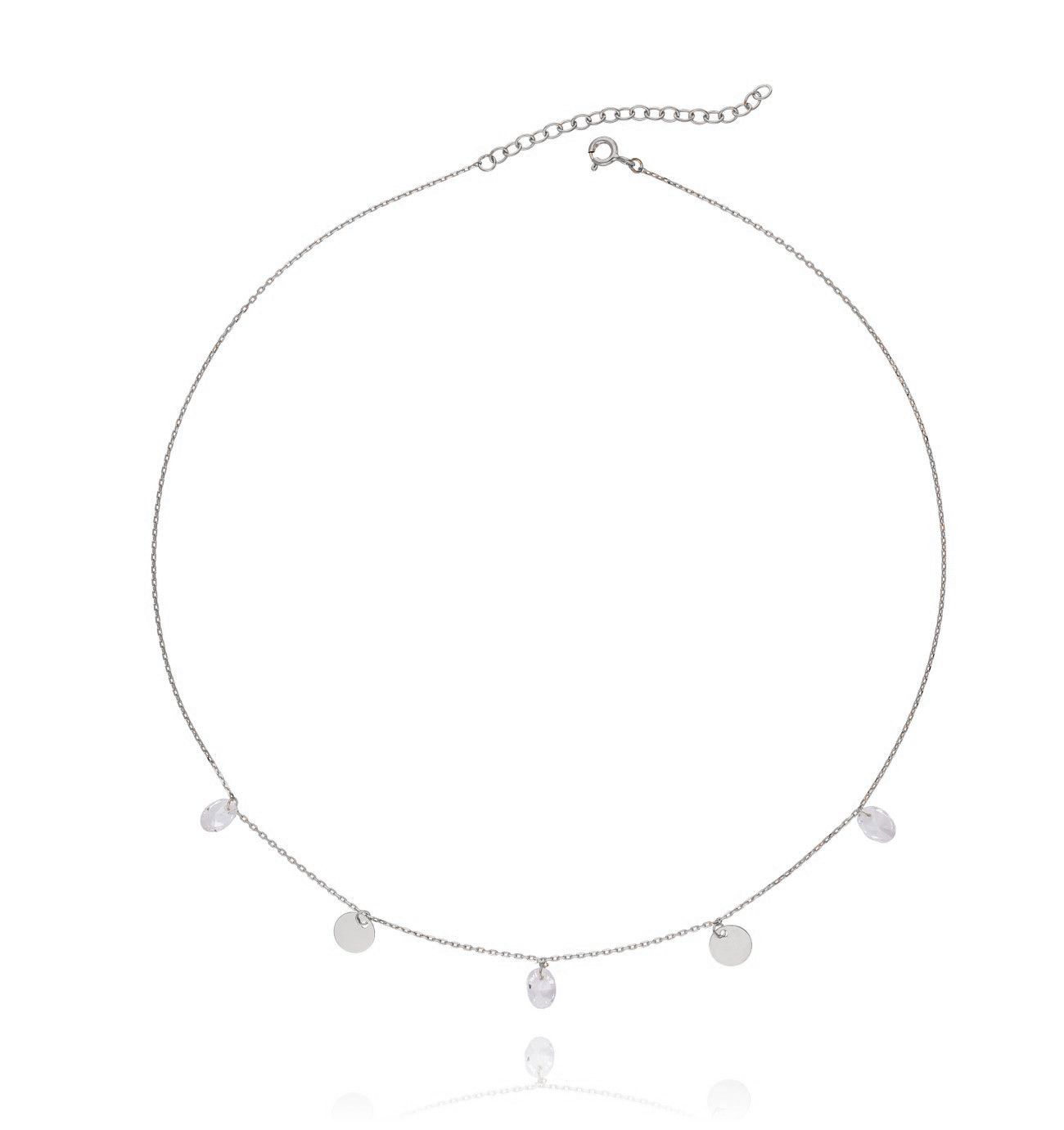 Naszyjnik srebrny z kryształkami NSE0018