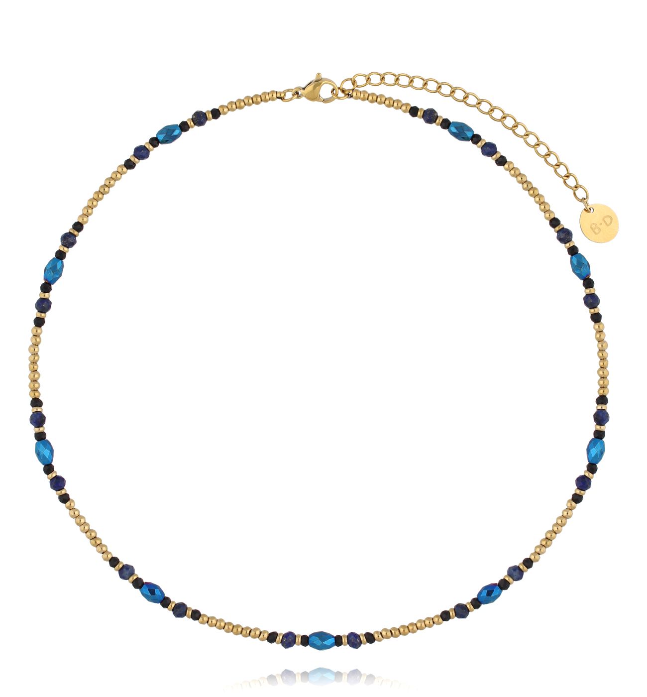 Naszyjnik granatowy z hematytami - By Dziubeka