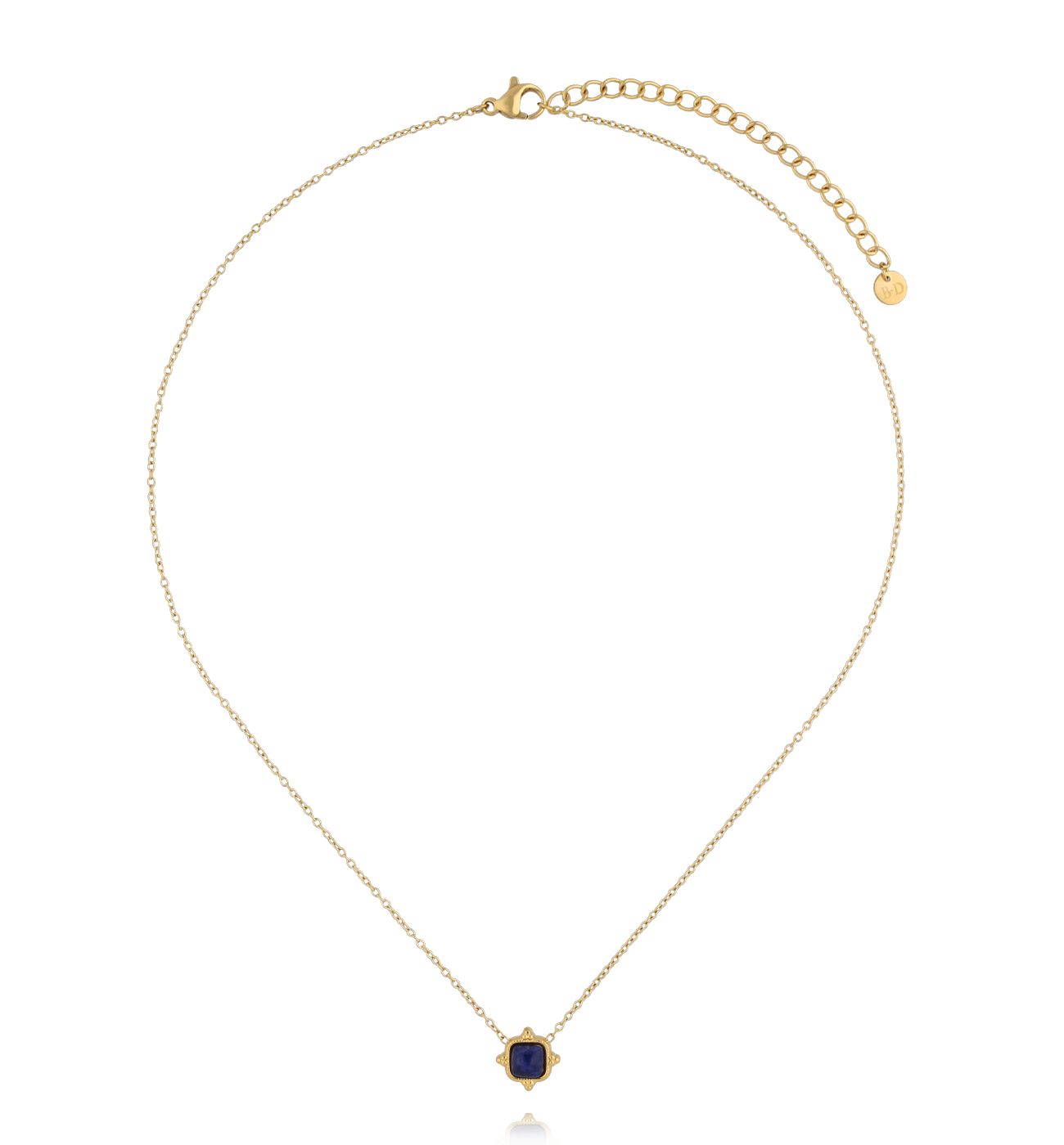 Naszyjnik delikatny złoty z sodalitem NEA0029