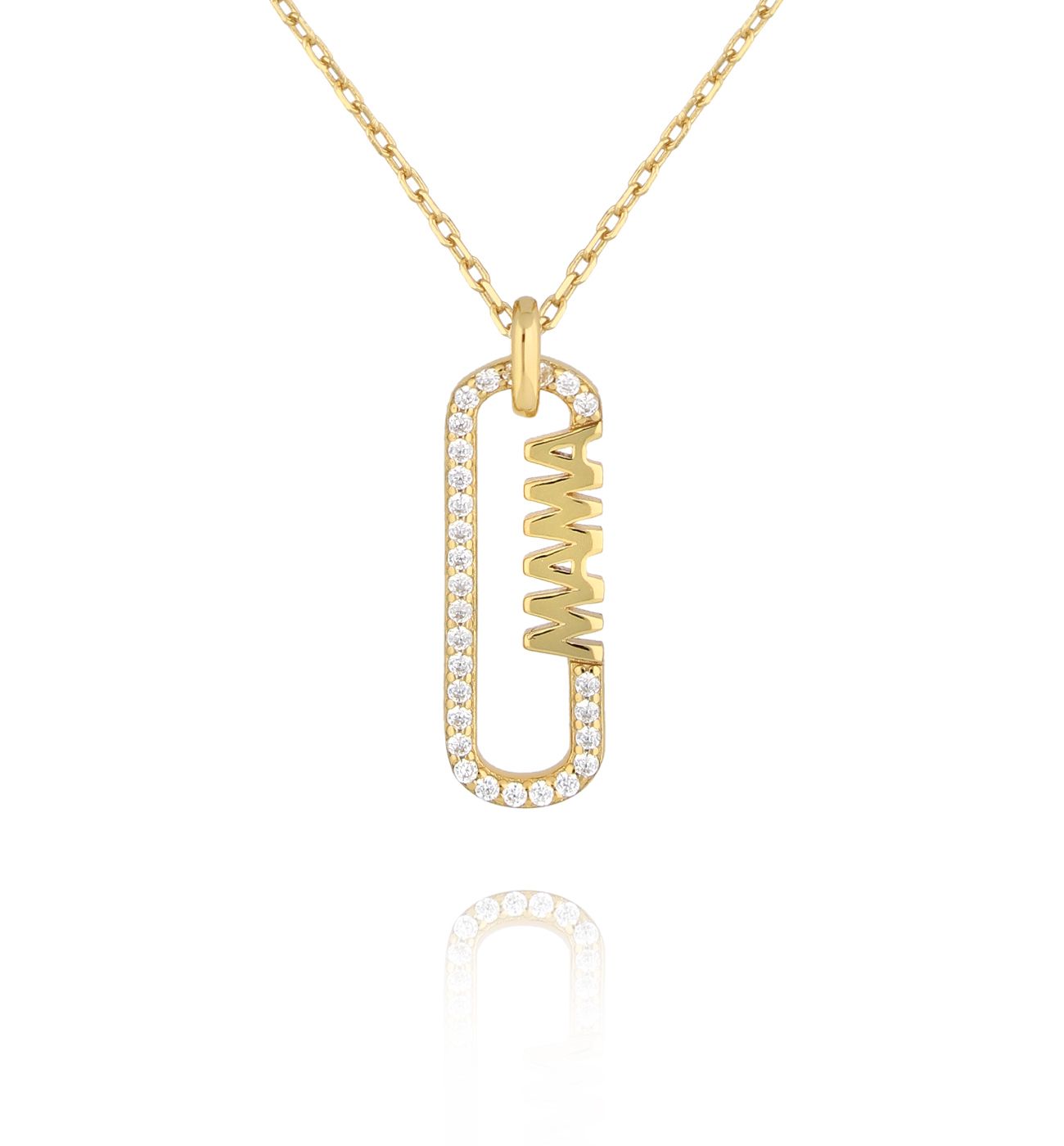 Naszyjnik pozłacany z napisem MAMA NFA0040