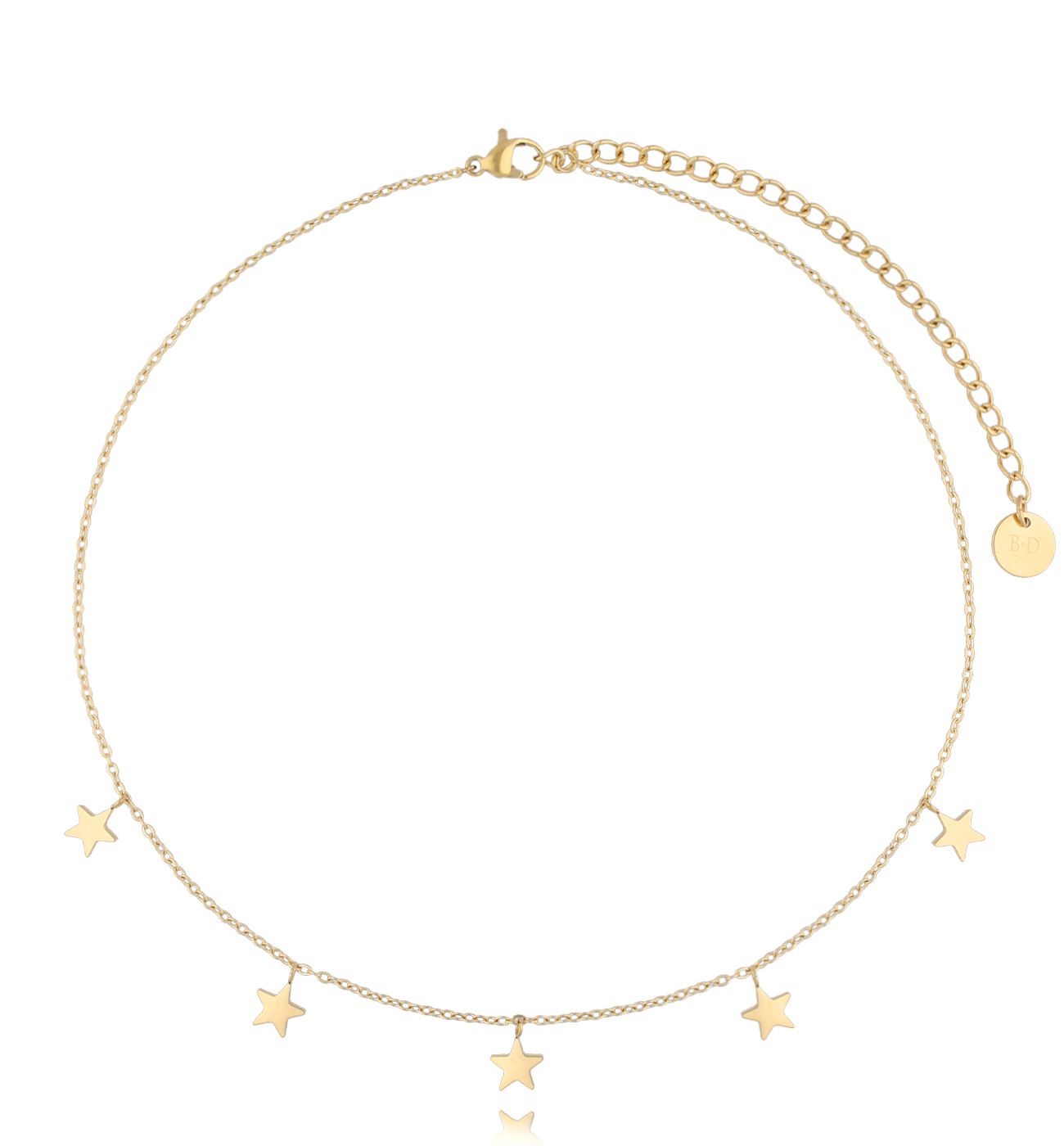 Naszyjnik złoty z gwiazdkami Aline - By Dziubeka