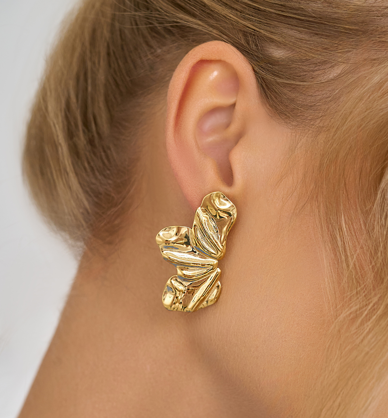 Kolczyki złote listki Luminous Petals - By Dziubeka