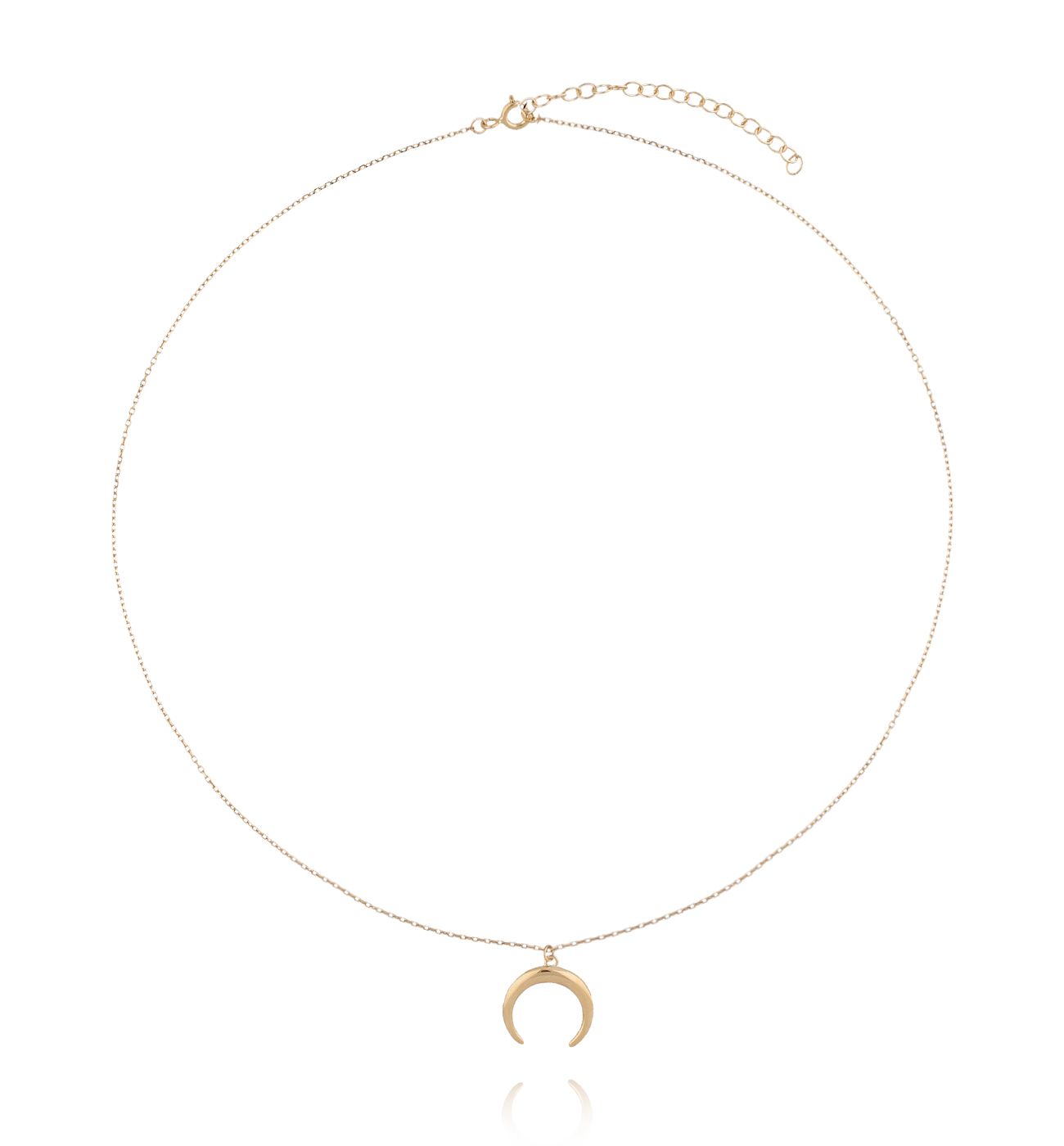 Naszyjnik srebrny pozłacany z księżycem - By Dziubeka