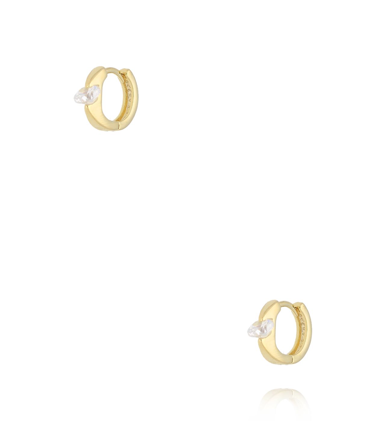 Kolczyki kółka z kryształem KLU0057 - By Dziubeka