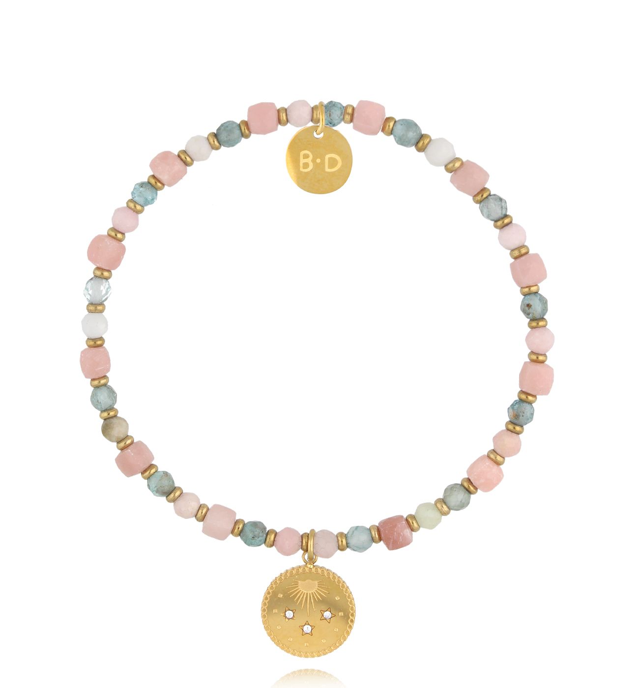 Bransoletka z różowymi opalami i apatytami BTW3194