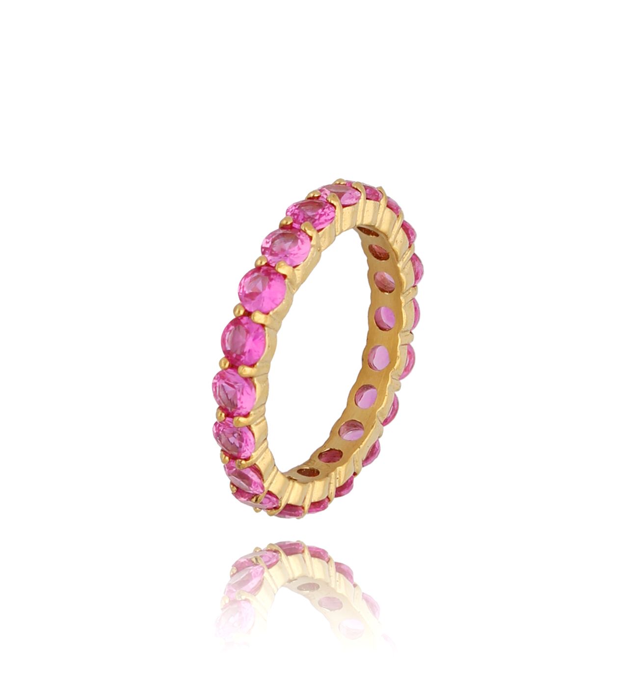 Pierścionek z różowymi cyrkoniami Ophelia - By Dziubeka