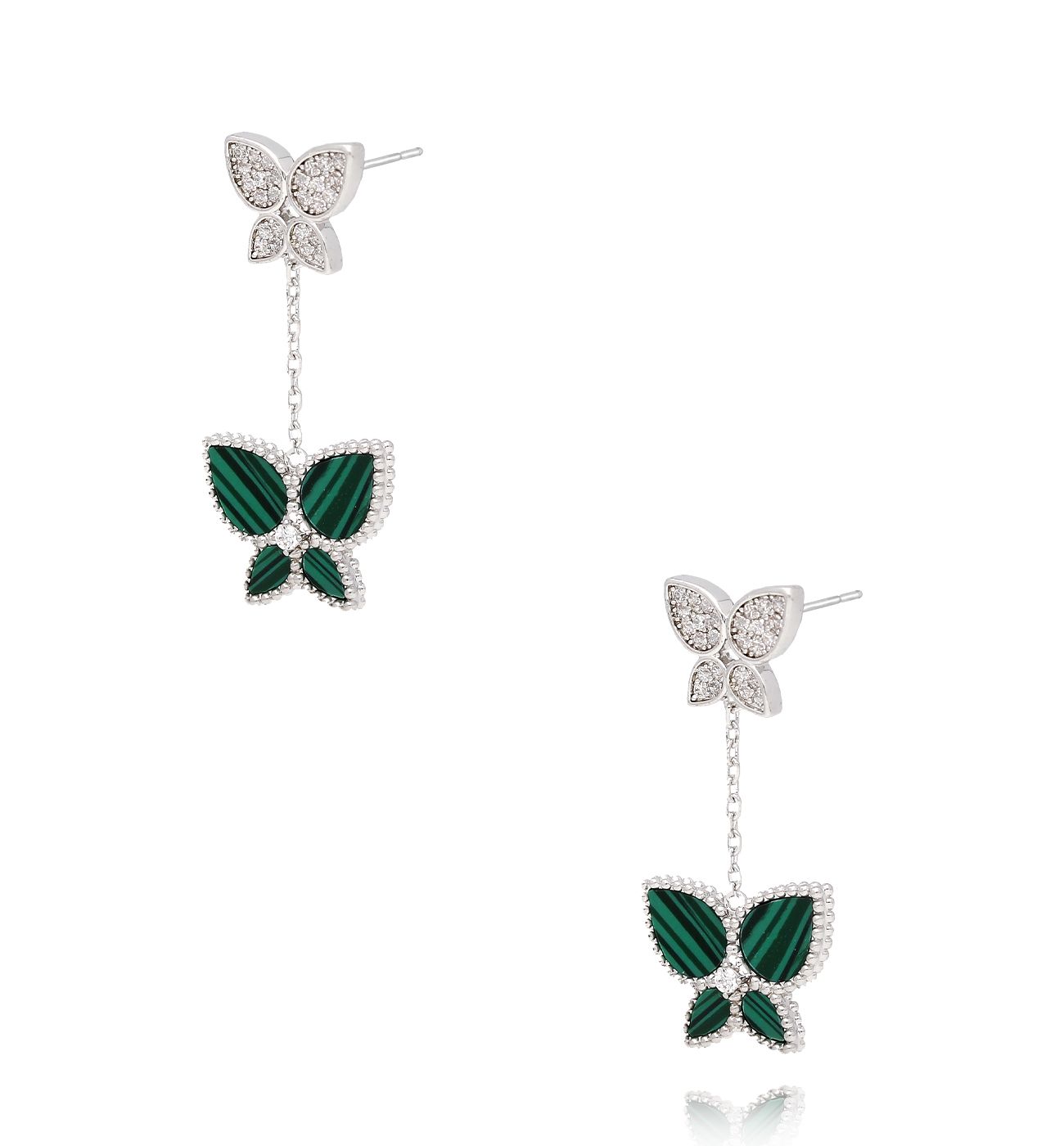Kolczyki z motylkami srebrne KLU0021 - By Dziubeka