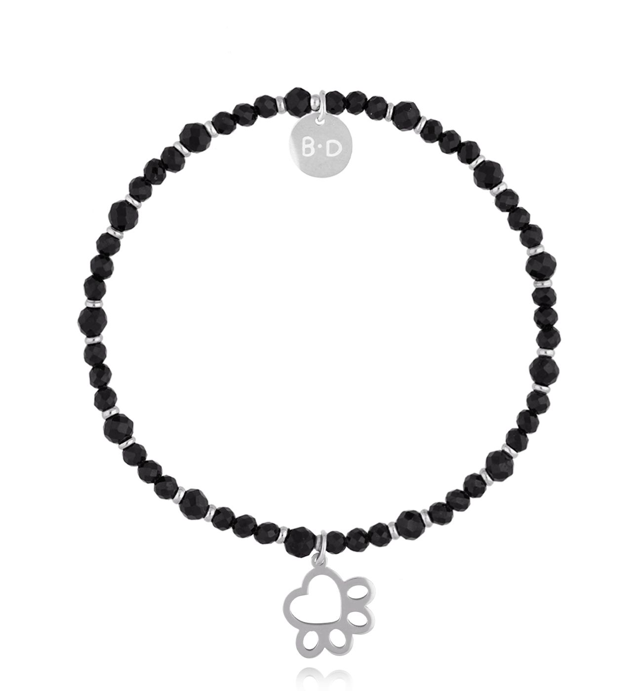 Bransoletka z czarnymi turmalinami i łapką Dark Harmony BTW2887