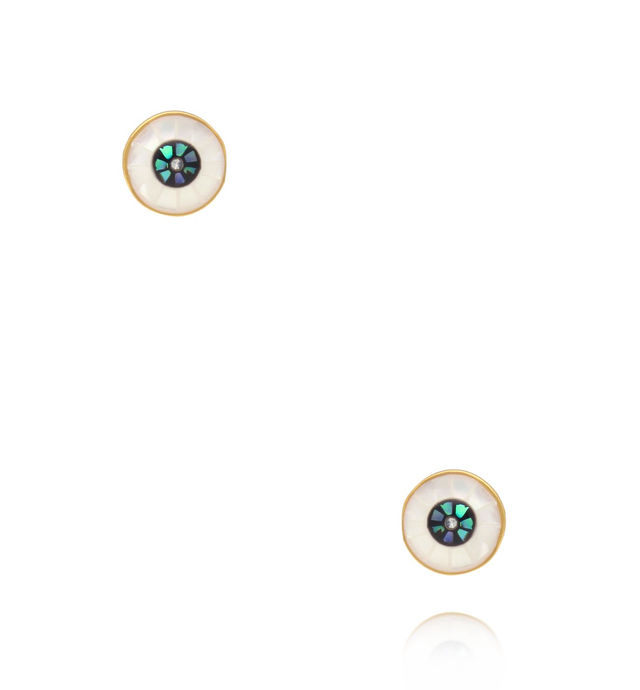 Kolczyki „Oko” z masy perłowej – okrągłe - By Dziubeka
