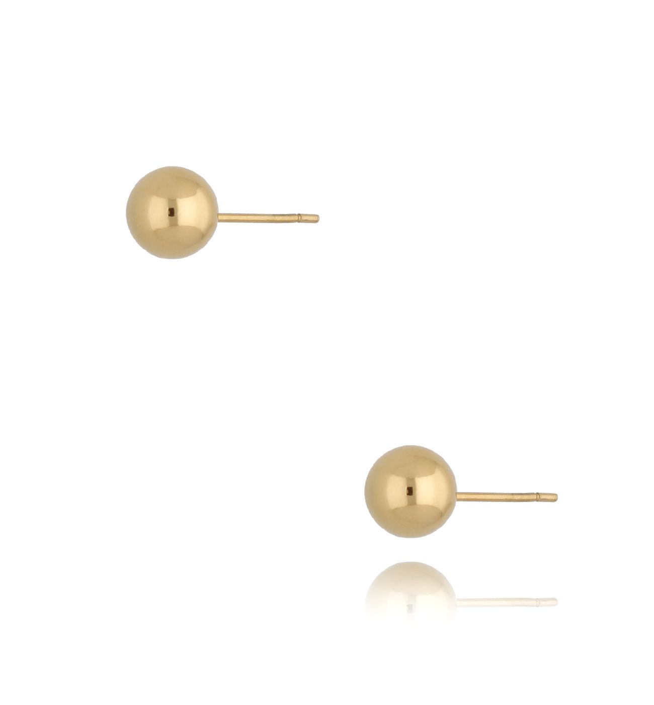 Kolczyki ze stali szlachetnej pozłacane kulki Soulmate 7 mm - By Dziubeka
