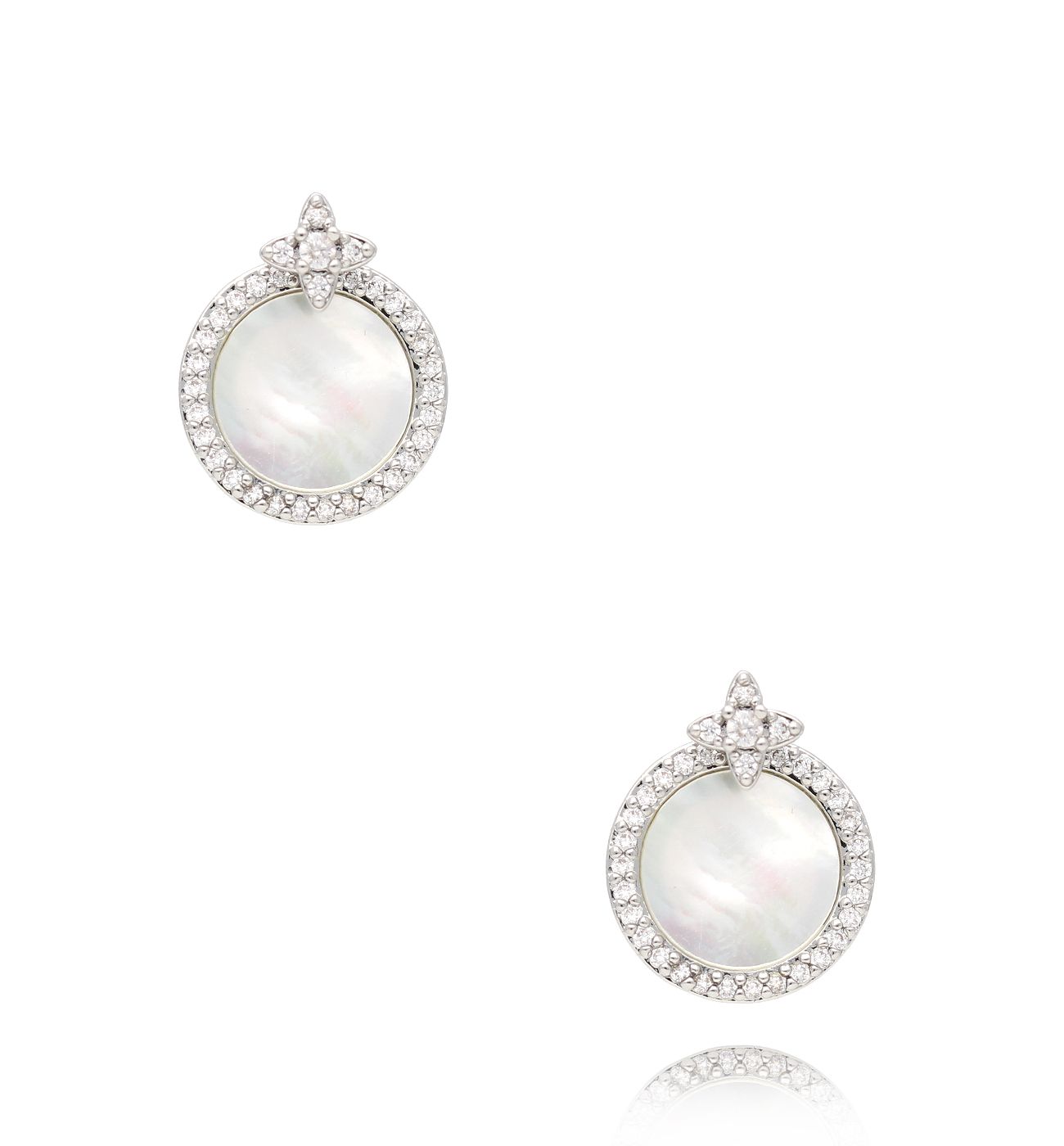 Kolczyki okrągłe z masą perłową srebrne Cosquín KSS1672