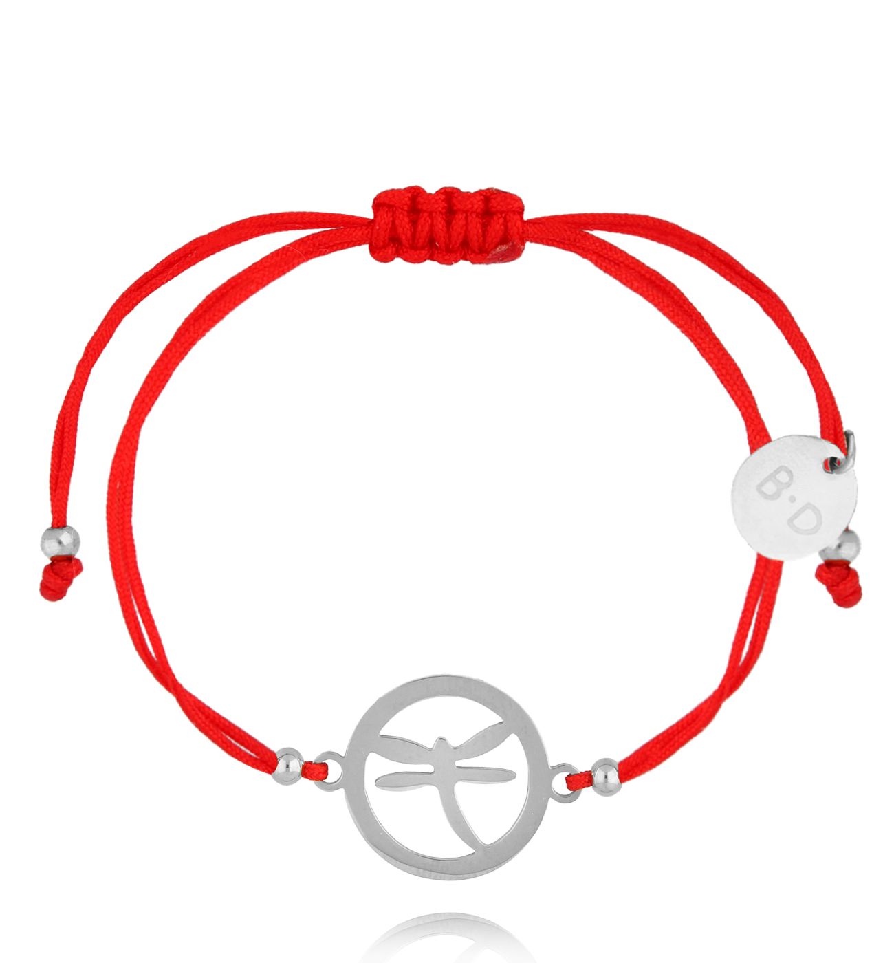 Bransoletka czerwona ze srebrną ważką Attraction BGL0931