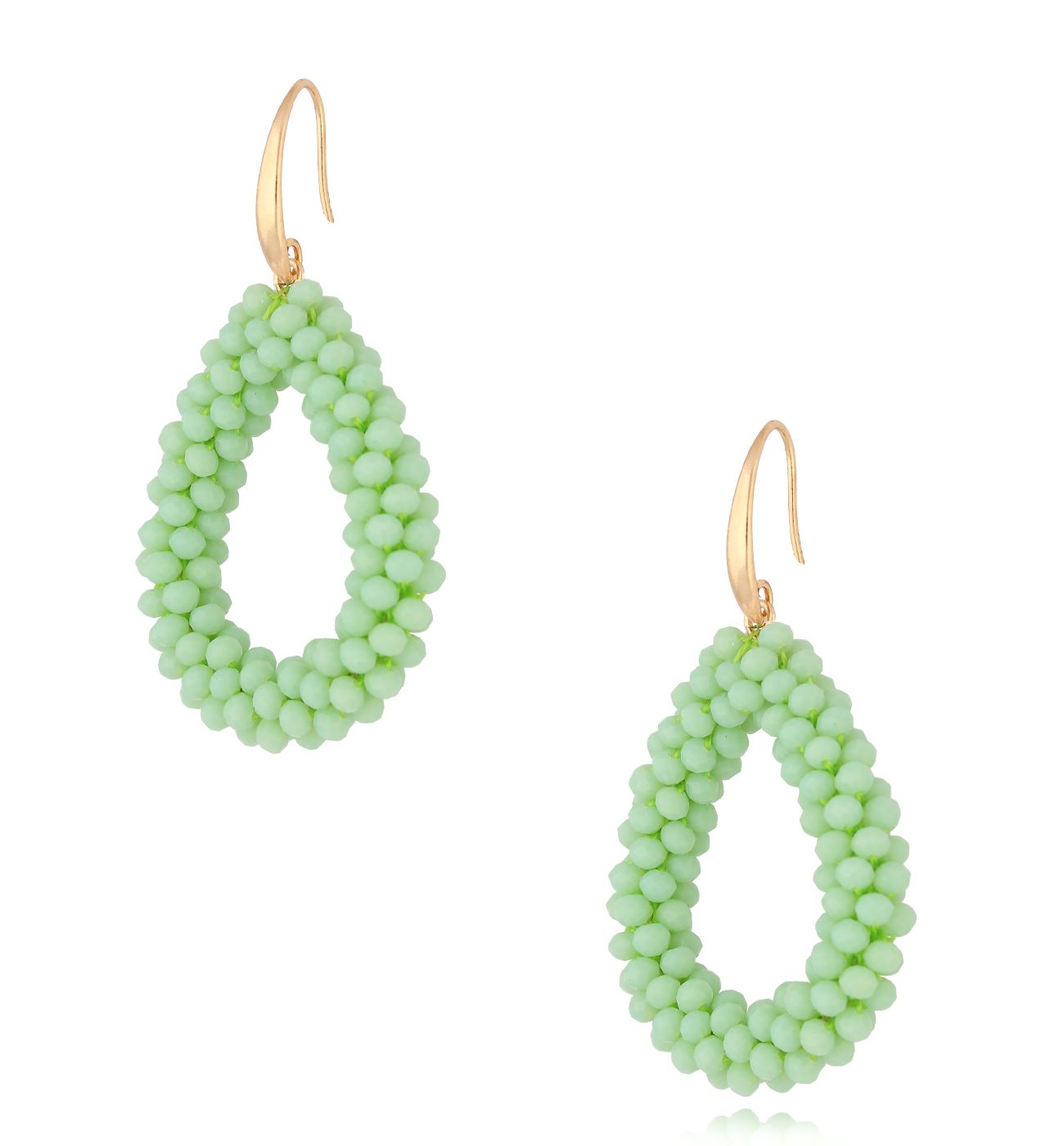 Kolczyki z kryształkami zielone łezki Luminous KWE0047