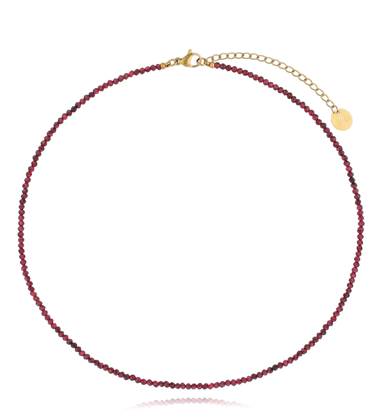 Naszyjnik bordowy z granatami - By Dziubeka