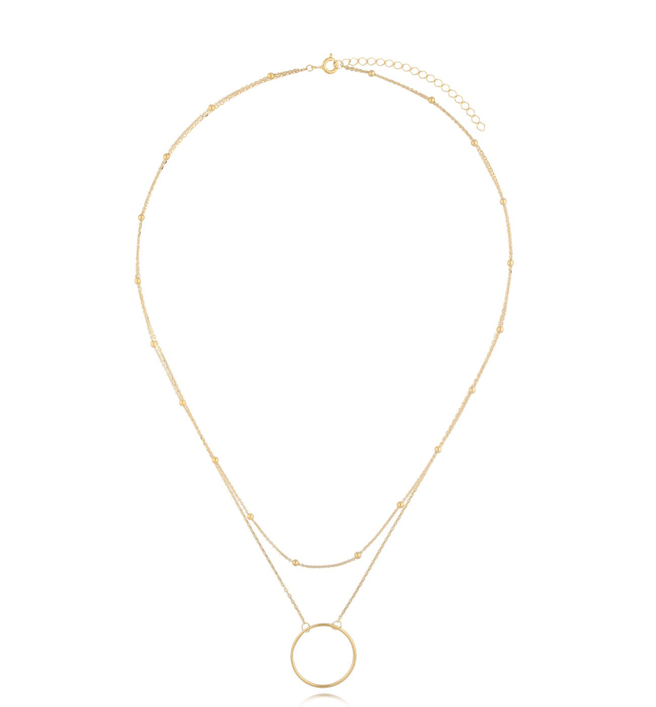 Naszyjnik złoty z okrągłą zawieszką Gwendoline NSE0178