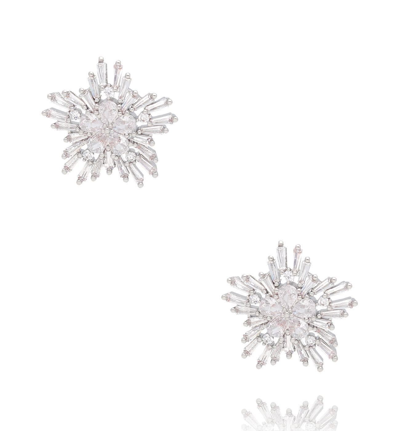 Kolczyki srebrne śnieżynka Fiocco di neve - By Dziubeka