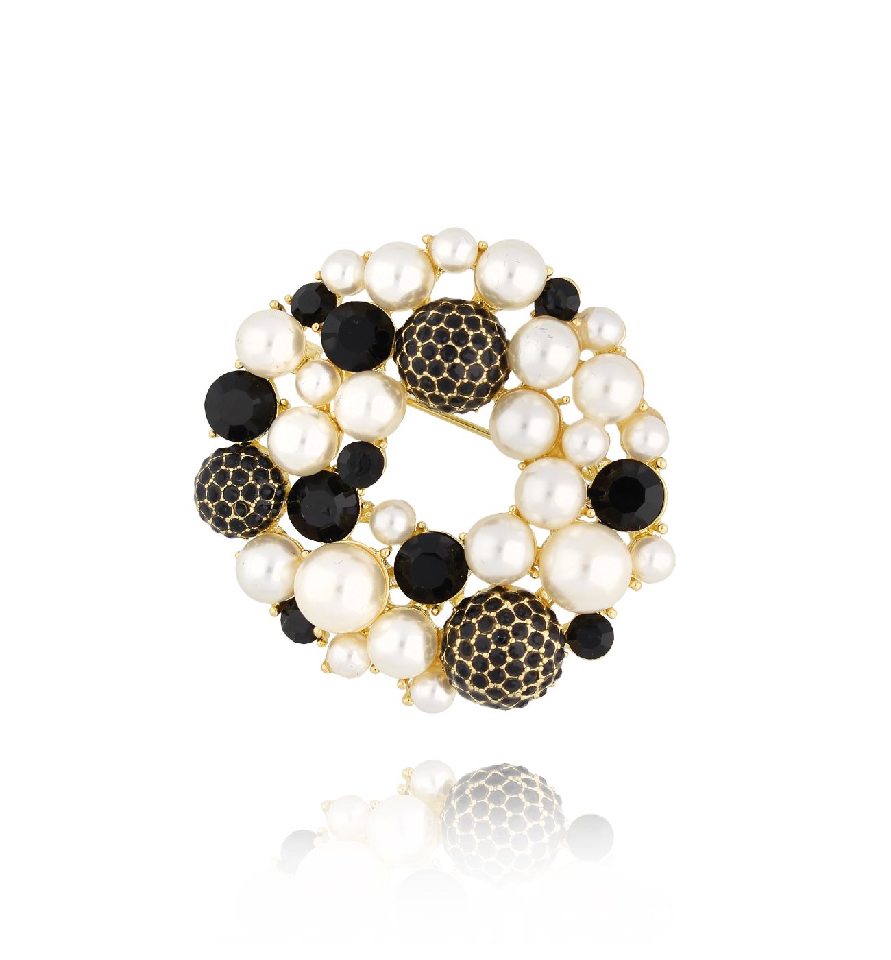 Broszka perłowo czarna Lovely BRPE0021 - By Dziubeka