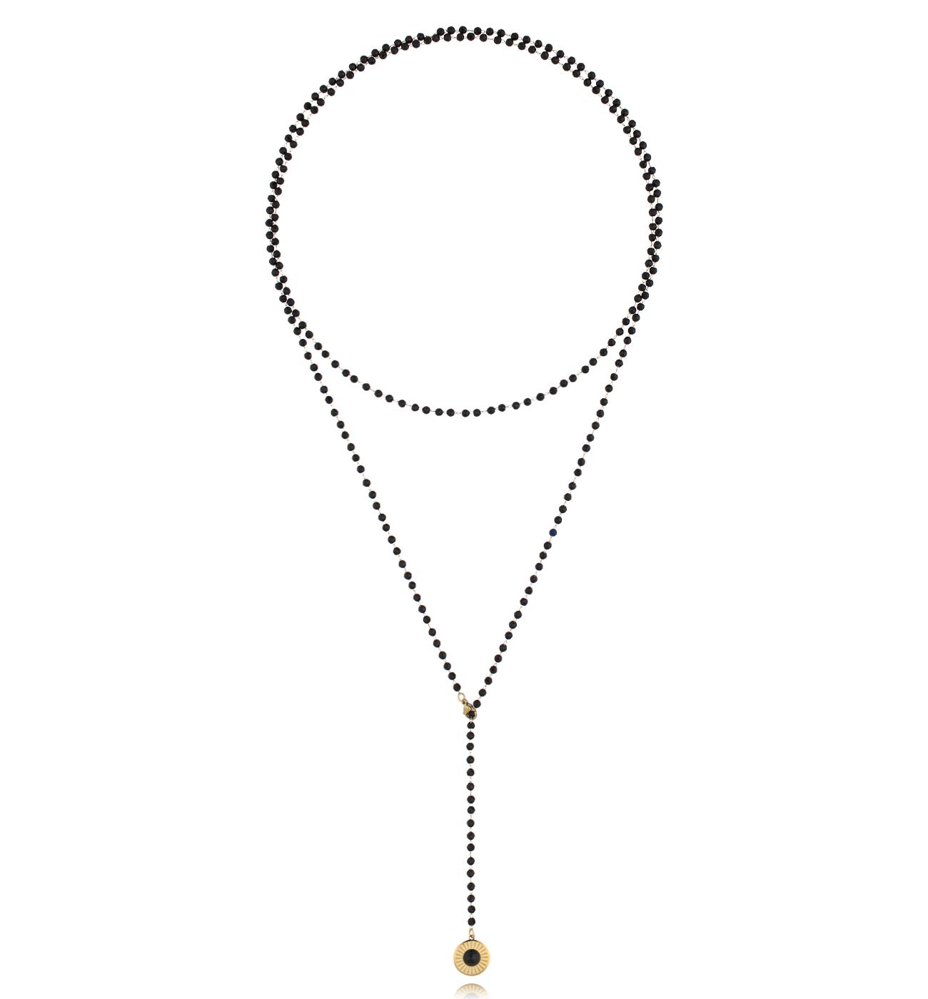 Naszyjnik z kryształkami czarny z zawieszką Cristalli - By Dziubeka