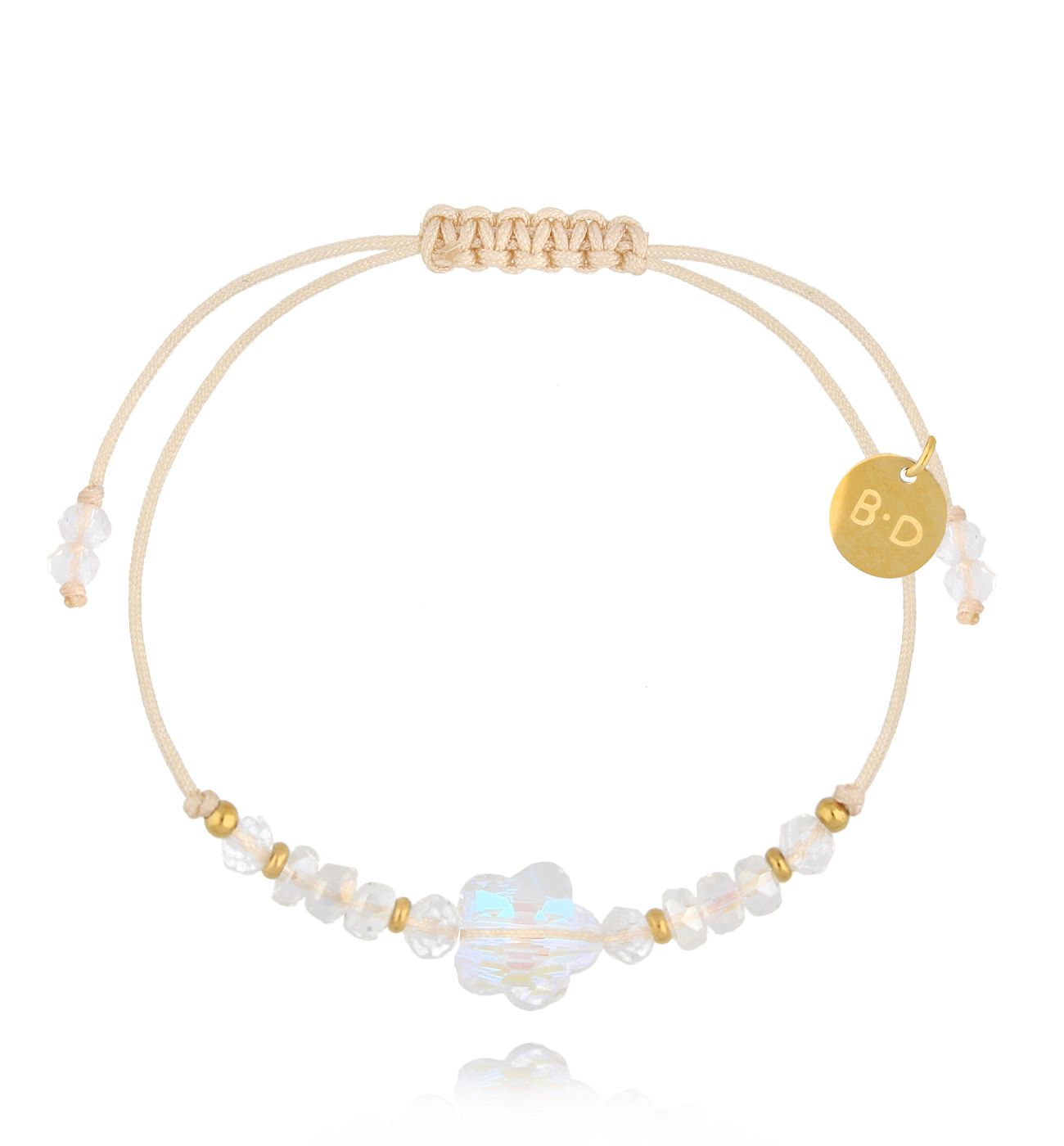 Bransoletka z połyskującym kwiatuszkiem White Flower BGL0858 - By Dziubeka