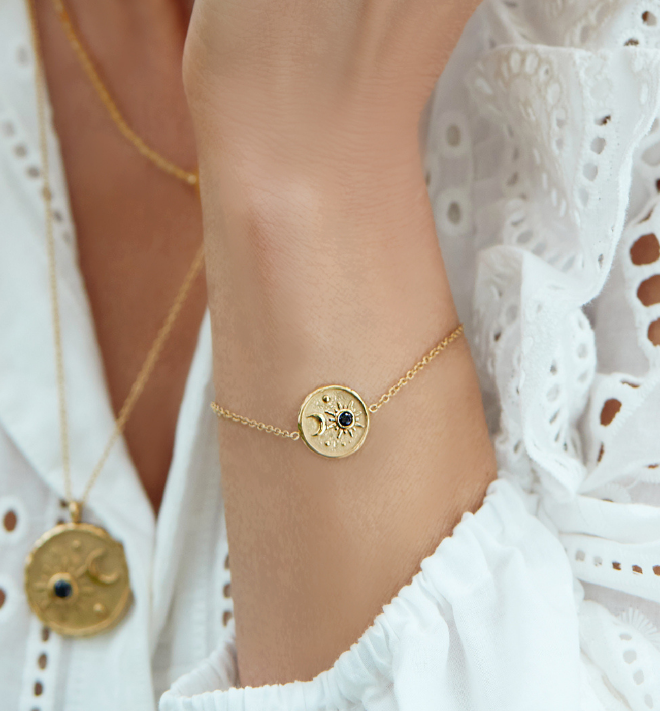 Bransoletka złota z kosmosem i cyrkonią Universe - By Dziubeka