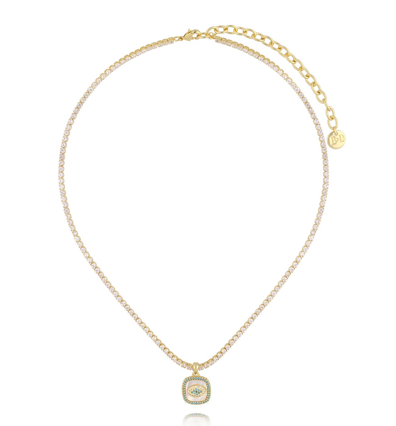 Naszyjnik typu tennis z zawieszką w kształcie oka - By Dziubeka