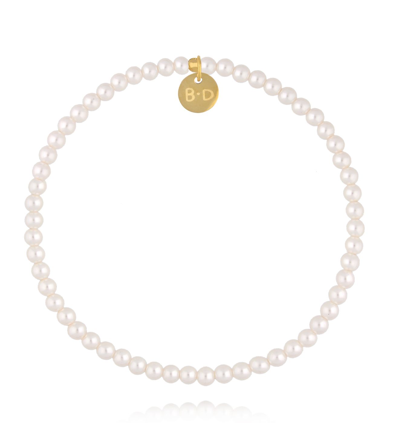 Bransoletka z białymi perłami BPE0144 - By Dziubeka