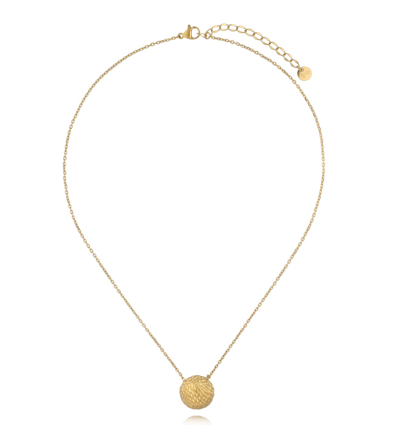 Naszyjnik z kulą o fakturowanej powierzchni złoty NSY0643 - By Dziubeka