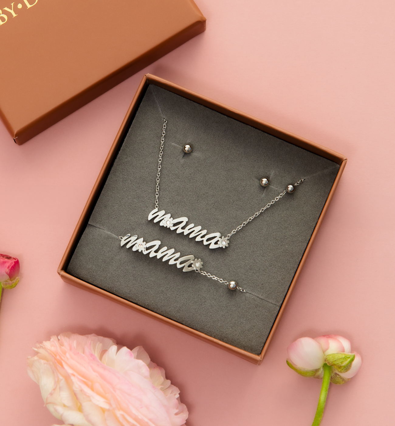 Bransoletka z napisem Mama srebrna BSA0735