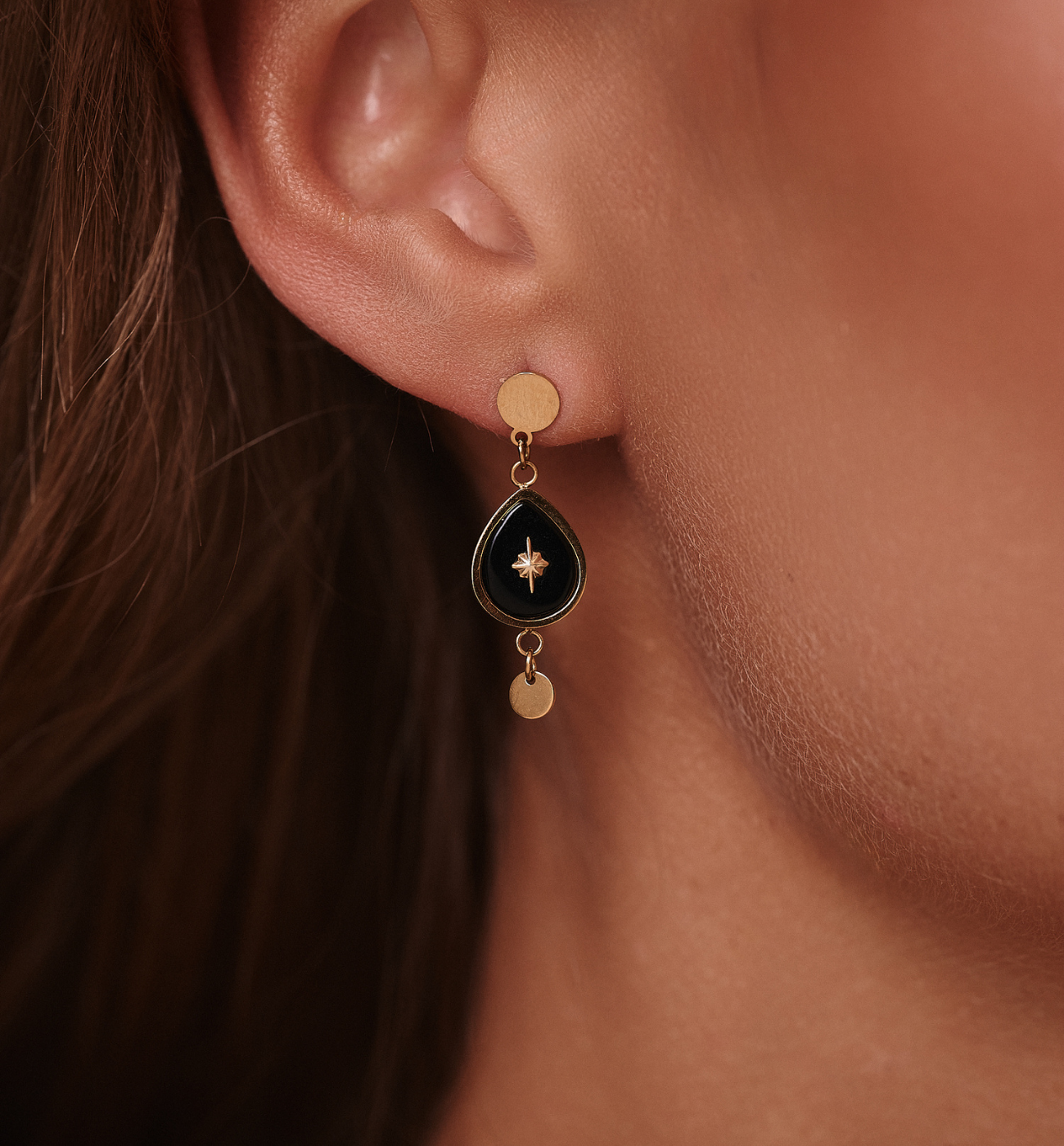 Kolczyki wiszące z agatami KEA0048 - By Dziubeka