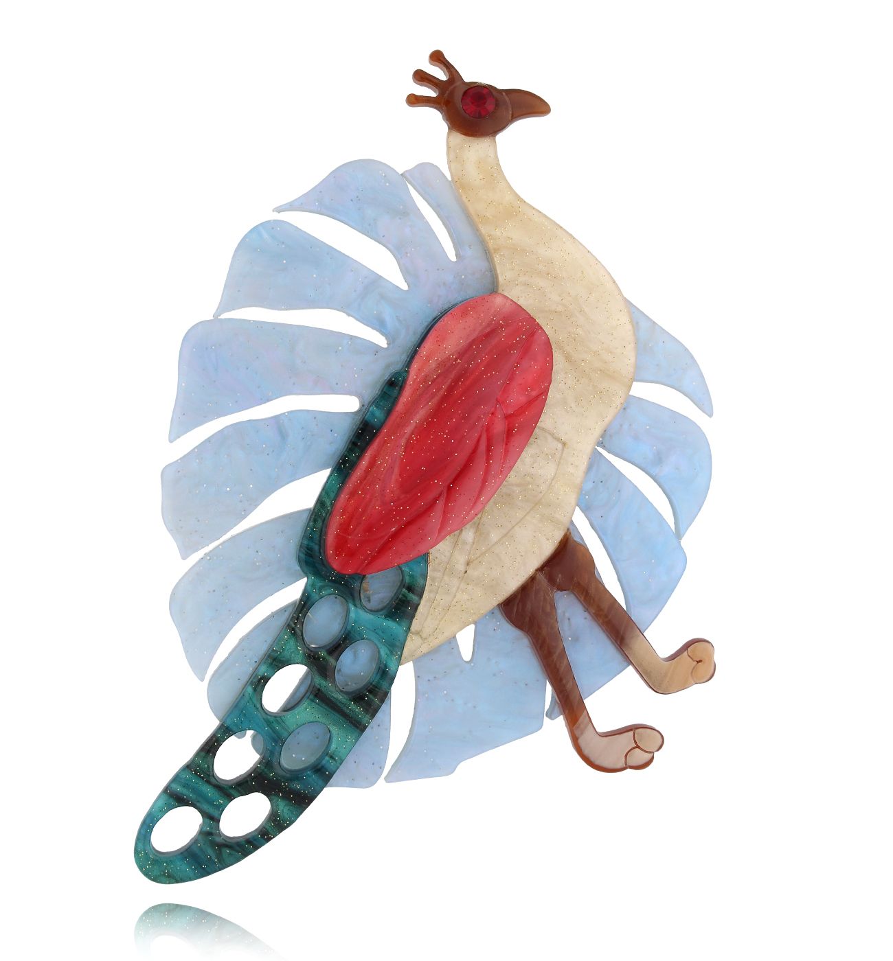 Broszka z pawiem Colorful Peacock BRZA0074 - By Dziubeka