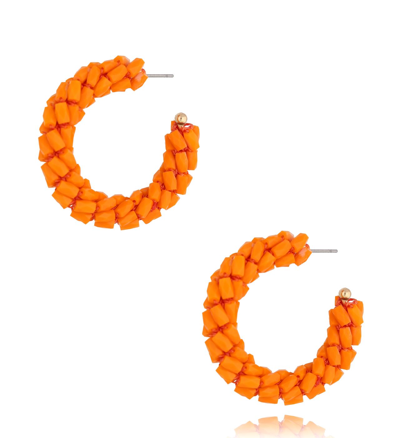 Kolczyki pomarańczowe z kryształkami Descansar KWE0103