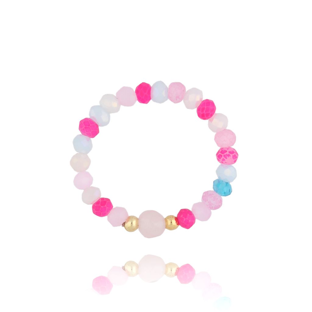 Pierścionek z kolorowymi kryształkami - By Dziubeka