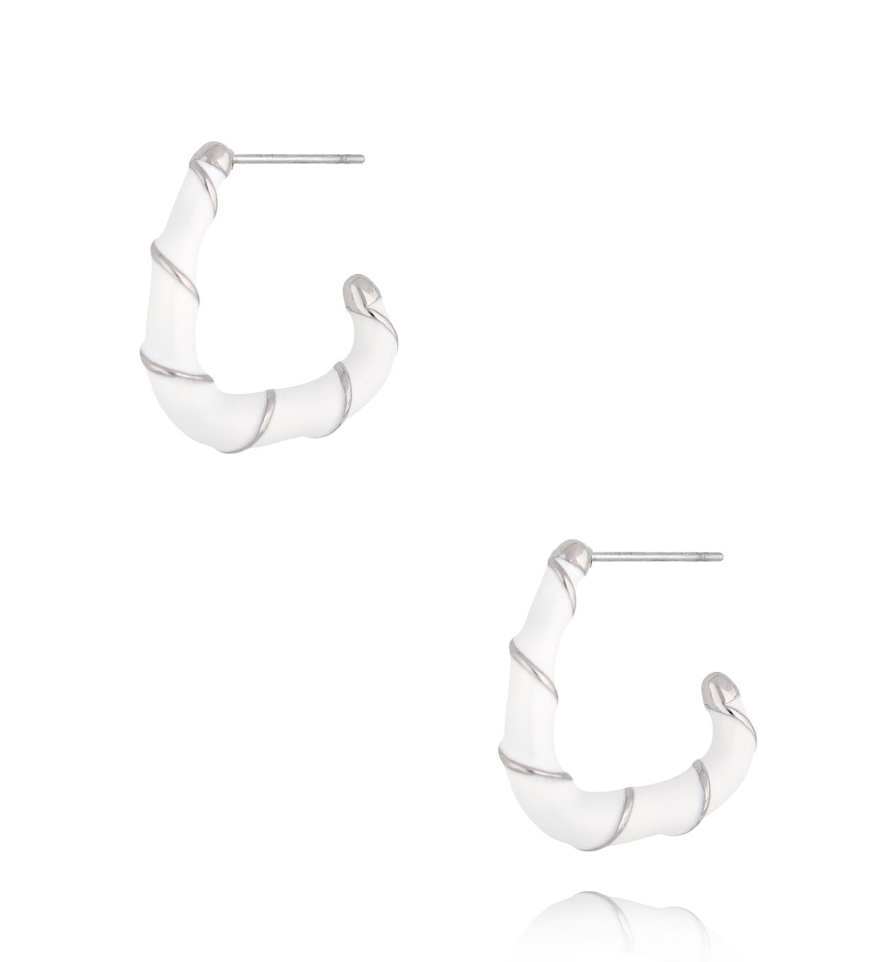 Kolczyki emaliowane białe KSY0218 - By Dziubeka