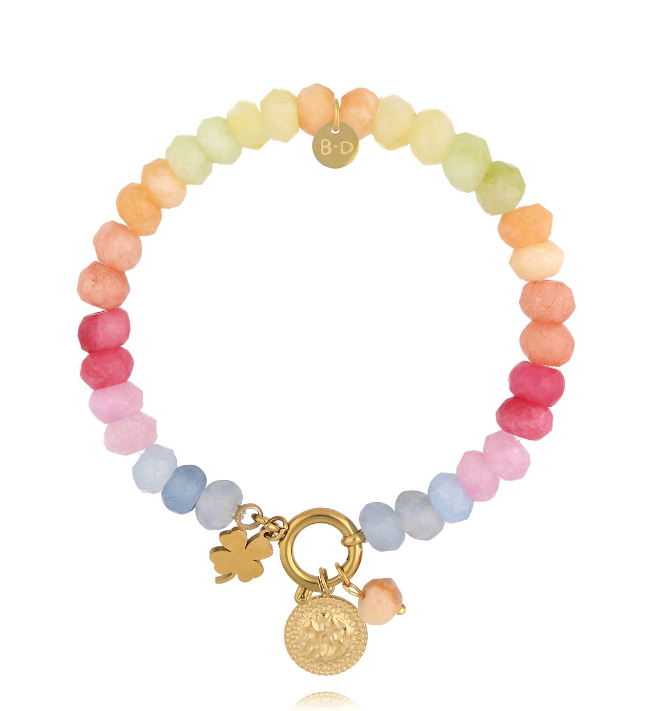 Bransoletka z kolorowymi jadeitami - By Dziubeka