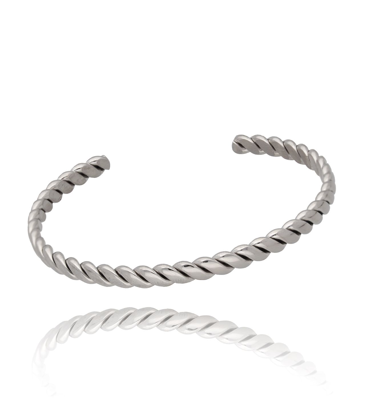 Bransoletka obręcz srebrna pleciona Nahla - By Dziubeka