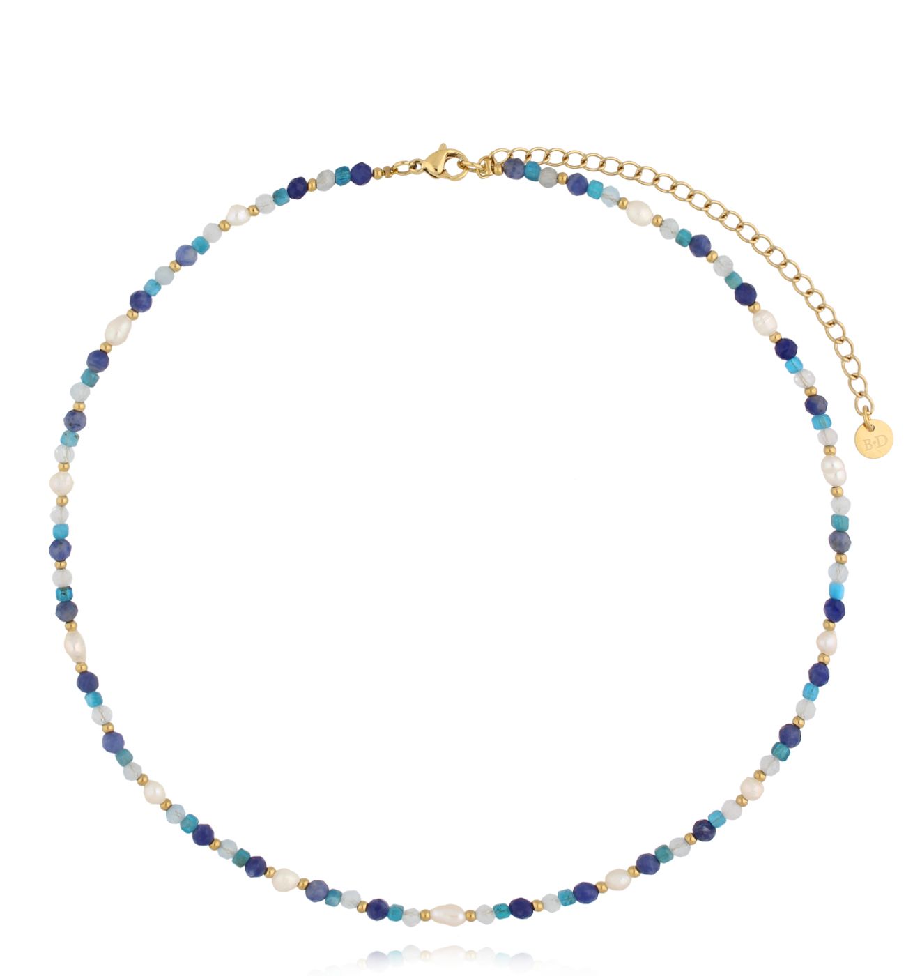 Naszyjnik niebieski z kamieniami naturalnymi Latifa NSC0376