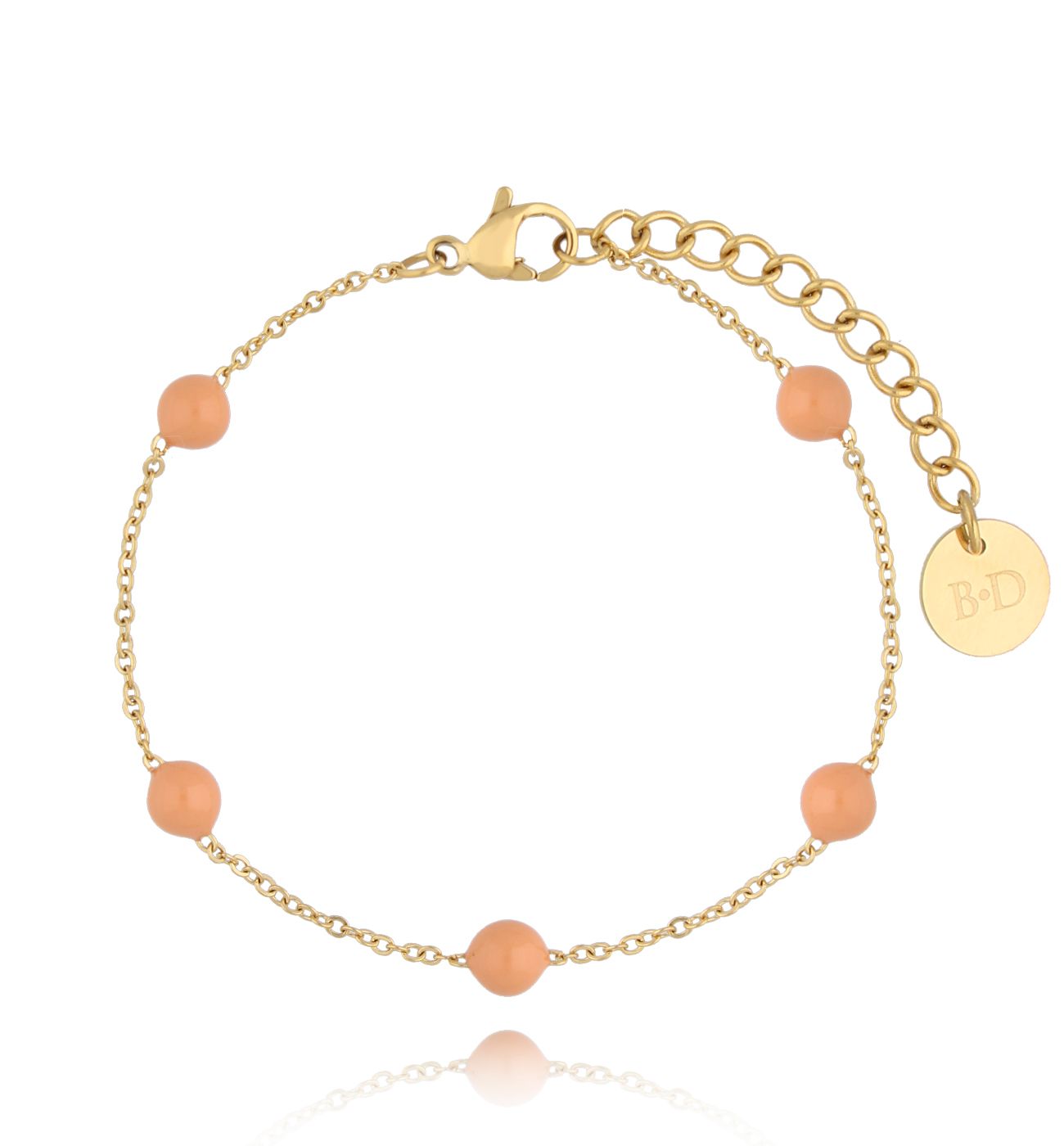 Bransoletka z kuleczkami z brzoskwiniową emalią Chillin BSA0587