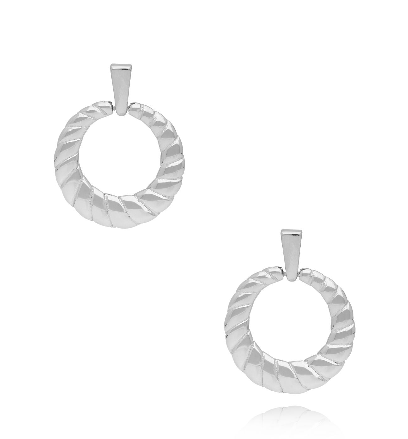 Kolczyki srebrne karbowane Lorens KSA1315