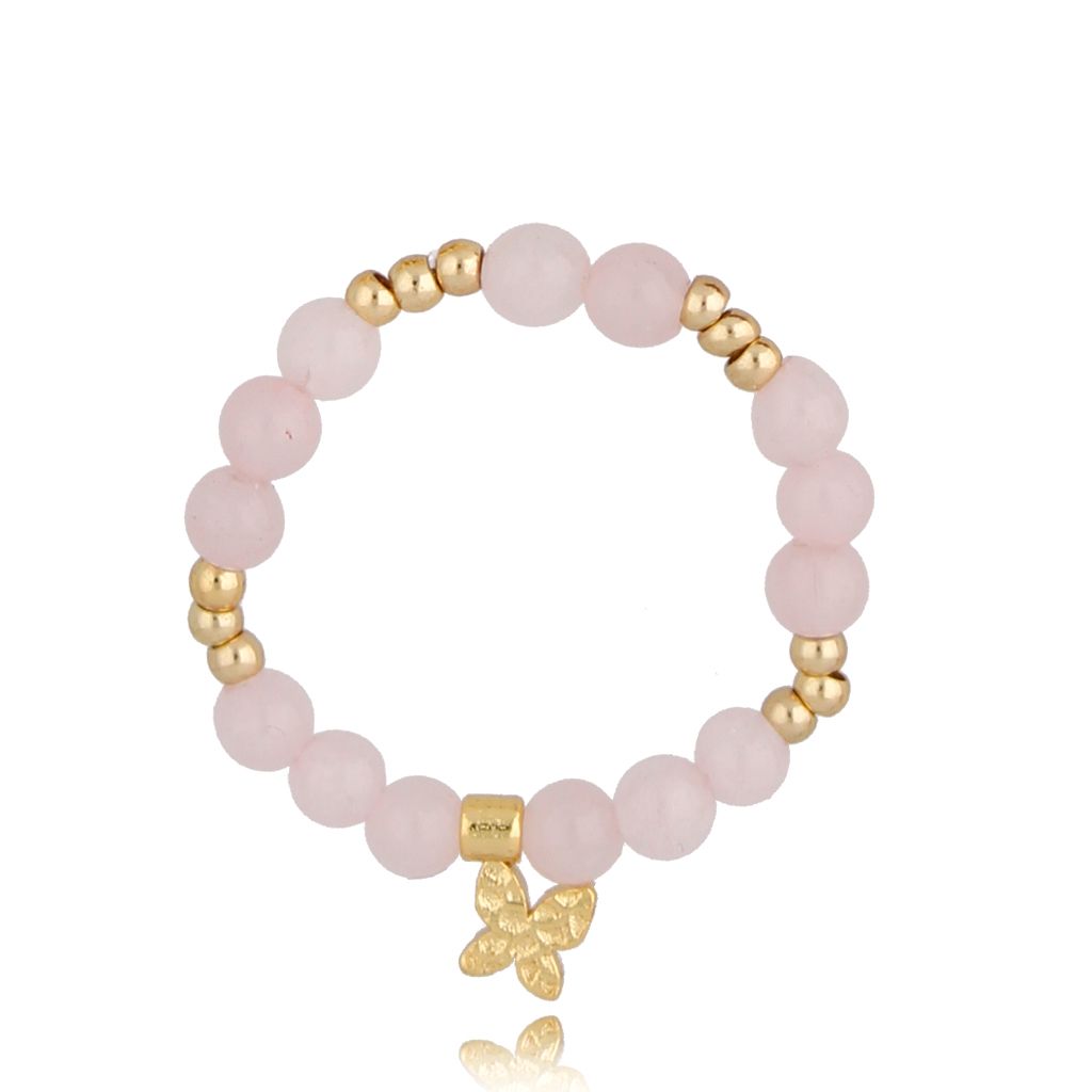 Pierścionek z różowym kwarcem Cheyenne PSC0300 - By Dziubeka