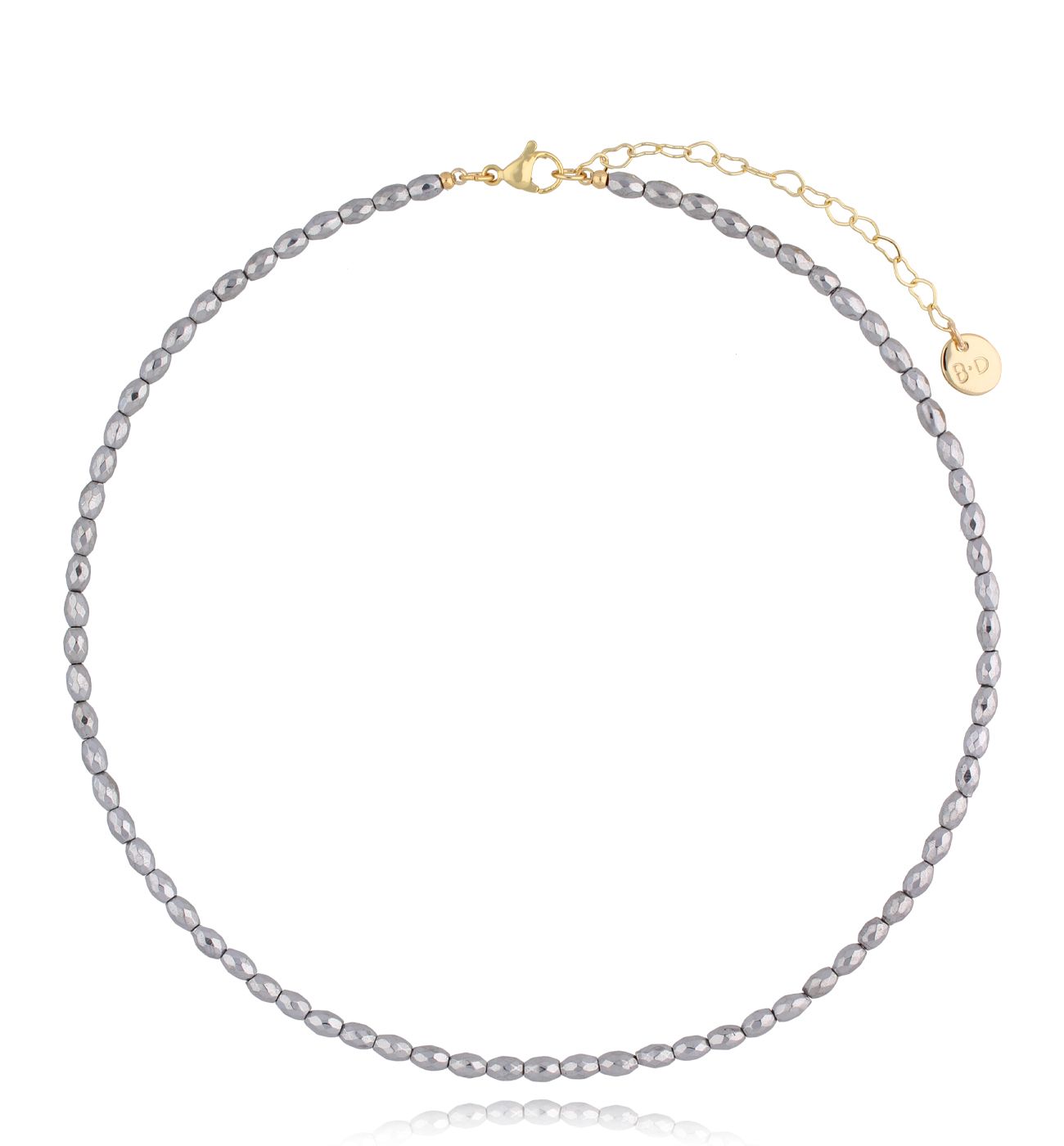 Naszyjnik z hematytami srebrny Vioi - By Dziubeka